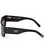 MCM Unisex MW0015 54mm Rectangle Sunglasses, Color:Shiny Black/Smoke - Image 3