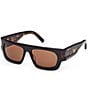 MCM Unisex MW0015 54mm Two Tone Rectangle Sunglasses, Color:Dark Havana/Smoke - Image 1