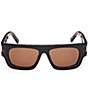 MCM Unisex MW0015 54mm Two Tone Rectangle Sunglasses, Color:Dark Havana/Smoke - Image 2