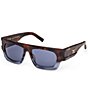 MCM Unisex MW0015 54mm Two Tone Rectangle Sunglasses, Color:Black/Roviex - Image 1