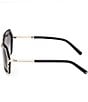 MCM Unisex MW0018 56mm Geometric Sunglasses, Color:Shiny Black/Smoke - Image 3