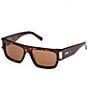 MCM Unisex MW0019 54mm Havana Rectangle Sunglasses, Color:Dark Havana/Roviex - Image 1