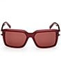 MCM Unisex MW0020 54mm Square Sunglasses, Color:Shiny Bordeaux/Bordeaux - Image 2