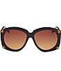 MCM Women's 61mm Round Gradient Frame Sunglasses, Color:Black/Brown - Image 2