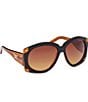MCM Women's 61mm Round Gradient Frame Sunglasses, Color:Black/Brown - Image 3