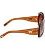 MCM Women's 61mm Round Gradient Frame Sunglasses, Color:Black/Brown - Image 4