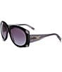 MCM Women's 61mm Round Gradient Frame Sunglasses, Color:Black/Smoke - Image 1