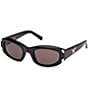 MCM Women's MW0006 53mm Oval Sunglasses, Color:Shiny Black/Smoke - Image 1