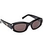 MCM Women's MW0006 53mm Oval Sunglasses, Color:Shiny Black/Smoke - Image 3