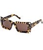 MCM Women's MW0007 52mm Tortoise Rectangle Sunglasses, Color:Blonde Havana/Brown - Image 1
