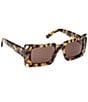 MCM Women's MW0007 52mm Tortoise Rectangle Sunglasses, Color:Blonde Havana/Brown - Image 3