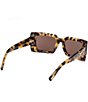 MCM Women's MW0007 52mm Tortoise Rectangle Sunglasses, Color:Blonde Havana/Brown - Image 5