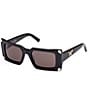 MCM Women's MW0007 52mm Rectangle Sunglasses, Color:Shiny Black/Smoke - Image 1