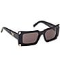 MCM Women's MW0007 52mm Rectangle Sunglasses, Color:Shiny Black/Smoke - Image 3