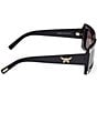 MCM Women's MW0007 52mm Rectangle Sunglasses, Color:Shiny Black/Smoke - Image 4