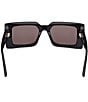 MCM Women's MW0007 52mm Rectangle Sunglasses, Color:Shiny Black/Smoke - Image 6