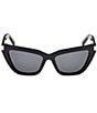 MCM Women's MW0010 54mm Cat Eye Sunglasses, Color:Shiny Black/Smoke - Image 2