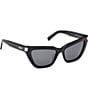 MCM Women's MW0010 54mm Cat Eye Sunglasses, Color:Shiny Black/Smoke - Image 3