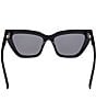 MCM Women's MW0010 54mm Cat Eye Sunglasses, Color:Shiny Black/Smoke - Image 6