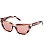 MCM Women's MW0010 54mm Monogram Logo Cat Eye Sunglasses, Color:Pink/Bordeaux - Image 1