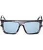 MCM Women's MW0011 55mm Monogram Rectangle Sunglasses, Color:Grey/Blue - Image 2