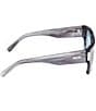 MCM Women's MW0011 55mm Monogram Rectangle Sunglasses, Color:Grey/Blue - Image 3