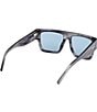 MCM Women's MW0011 55mm Monogram Rectangle Sunglasses, Color:Grey/Blue - Image 4