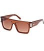 MCM Women's MW0011 55mm Rectangle Sunglasses, Color:Shiny Light Brown/Brown - Image 1