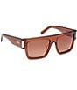 MCM Women's MW0011 55mm Rectangle Sunglasses, Color:Shiny Light Brown/Brown - Image 3