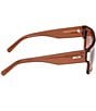 MCM Women's MW0011 55mm Rectangle Sunglasses, Color:Shiny Light Brown/Brown - Image 4