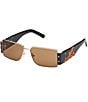 MCM Women's MW0012 55mm Rectangle Sunglasses, Color:Gold/Roviex - Image 1
