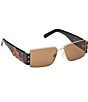 MCM Women's MW0012 55mm Rectangle Sunglasses, Color:Gold/Roviex - Image 3
