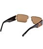 MCM Women's MW0012 55mm Rectangle Sunglasses, Color:Gold/Roviex - Image 5