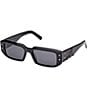 MCM Women's MW0013 53mm Rectangle Sunglasses, Color:Shiny Black/Smoke - Image 1
