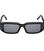 MCM Women's MW0013 53mm Rectangle Sunglasses, Color:Shiny Black/Smoke - Image 2