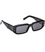 MCM Women's MW0013 53mm Rectangle Sunglasses, Color:Shiny Black/Smoke - Image 3