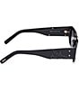 MCM Women's MW0013 53mm Rectangle Sunglasses, Color:Shiny Black/Smoke - Image 4
