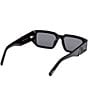 MCM Women's MW0013 53mm Rectangle Sunglasses, Color:Shiny Black/Smoke - Image 5