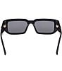 MCM Women's MW0013 53mm Rectangle Sunglasses, Color:Shiny Black/Smoke - Image 6
