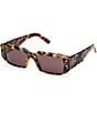MCM Women's MW0013 53mm Tortoise Rectangle Sunglasses, Color:Blonde Havana/Brown - Image 1