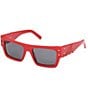 MCM Women's MW0014 53mm Navigator Sunglasses, Color:Shiny Red/Smoke - Image 1