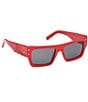 MCM Women's MW0014 53mm Navigator Sunglasses, Color:Shiny Red/Smoke - Image 3