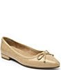 Color:Straw - Image 1 - Aviana Patent Leather Bow Dress Flats