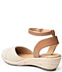 Color:Natural Linen Elastic - Image 3 - Nikkie Elastic Closed Toe Ankle Strap Wedge Espadrilles