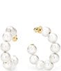 Melinda Maria Life's A Ball Pearl Hoop Earrings, Color:Gold - Image 1
