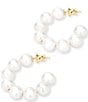 Melinda Maria Life's A Ball Pearl Hoop Earrings, Color:Gold - Image 2