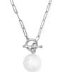 Melinda Maria Life's A Ball Pearl Short Chain Pendant Necklace, Color:Silver - Image 1