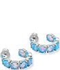 Melinda Maria Oh She Fancy Blue Opal Hoop Earrings, Color:Silver - Image 2
