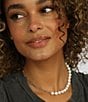 Melinda Maria Samantha Half Pearl Chain Collar Necklace, Color:Silver - Image 4