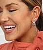 Melinda Maria So Smooth Teardrop Hoop Earrings, Color:Silver - Image 3
